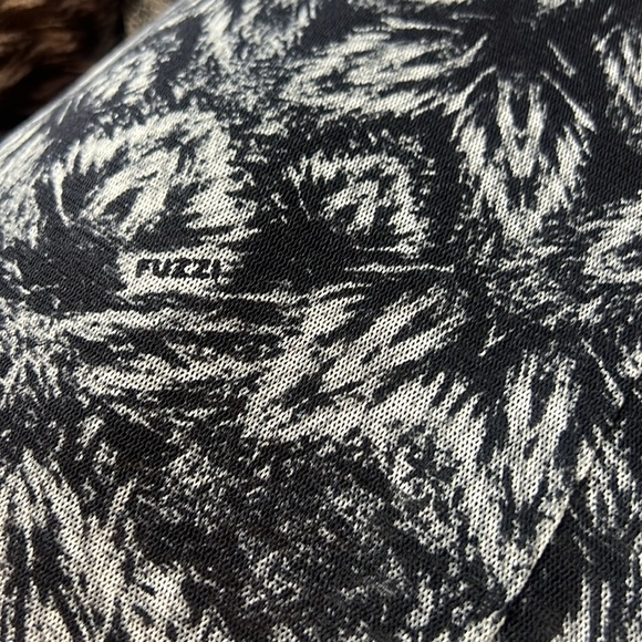 Fuzzi Sheer Mesh Black and White Abstract Print Whimsigoth Y2K Wrap Dress - Picture 10 of 11